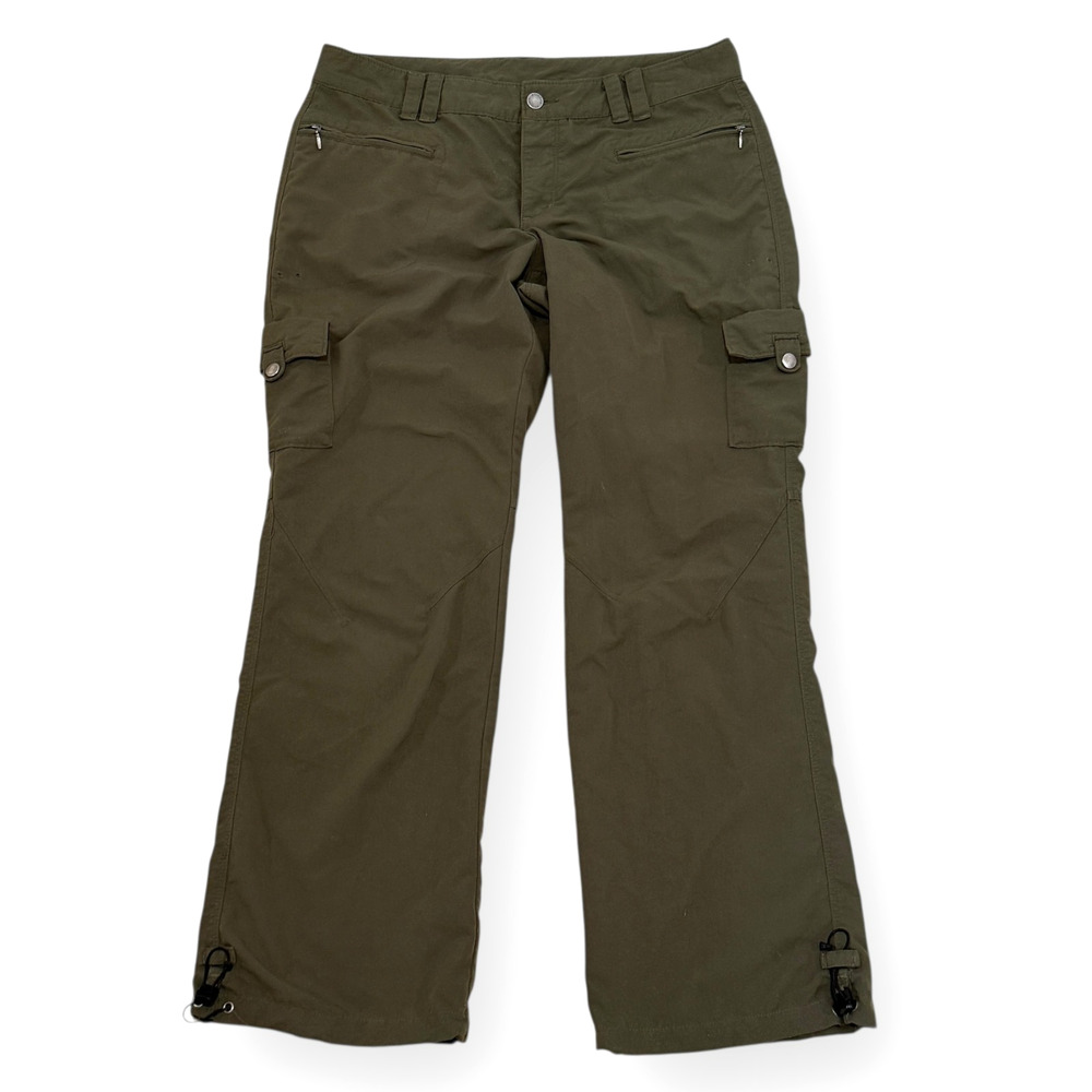 Columbia Titanium Hiking Pants Women's 12 Green Cargo Utility Straight Outdoors